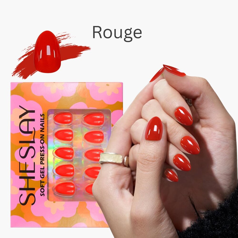 Rouge-SheSlay Soft Gel Press-On Nails – 30pcs Full Kit